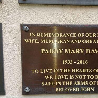 DAVIES Paddy Mary 1933-2016
