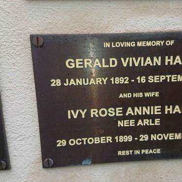 HARRIS Gerald Vivian 1892-1974 & Ivy Rose Annie ARLE 1899-1988
