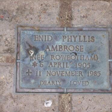 AMBROSE Enid Phyllis nee ROWBOTHAM 1905-1985
