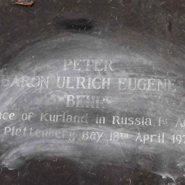 BEHR Peter Baron Ulrich Eugene 189?-1975