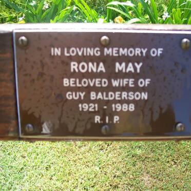 BALDERSON Rona May 1921-1988