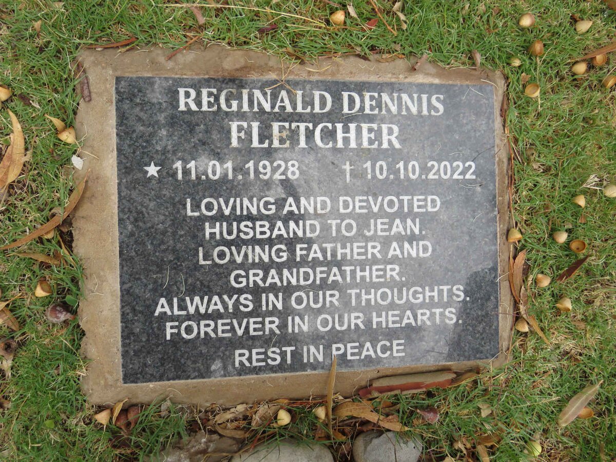 FLETCHER Reginald Dennis 1928-2022