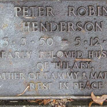 HENDERSON Peter Robin 1950-1998