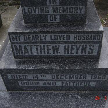HEYNS Matthew -1960