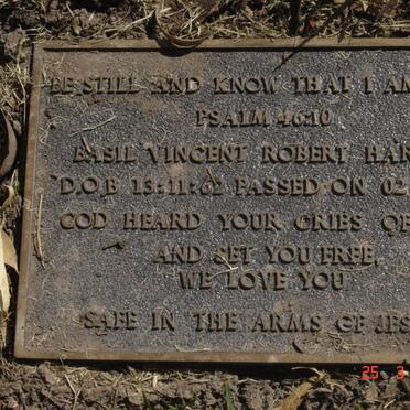 HARKER Basil Vincent Robert 1962-2007
