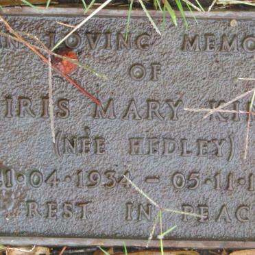 KING Iris Mary nee HEDLEY 1934-1997