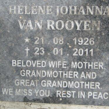 ROOYEN Helene Johanna, van 1926-2011