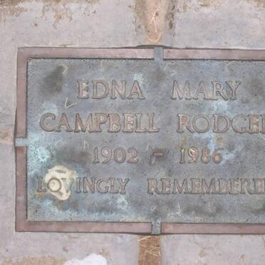 RODGER Edna Mary Campbell 1902-1986