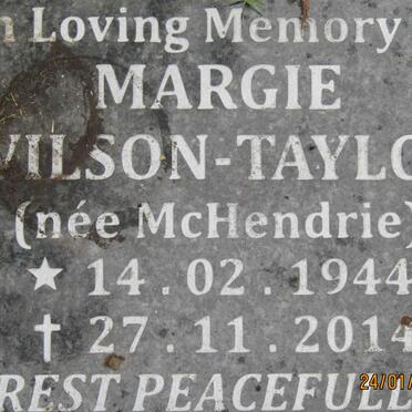 TAYLOR Margie, WILSON nee McHENDRIE 1944-2014