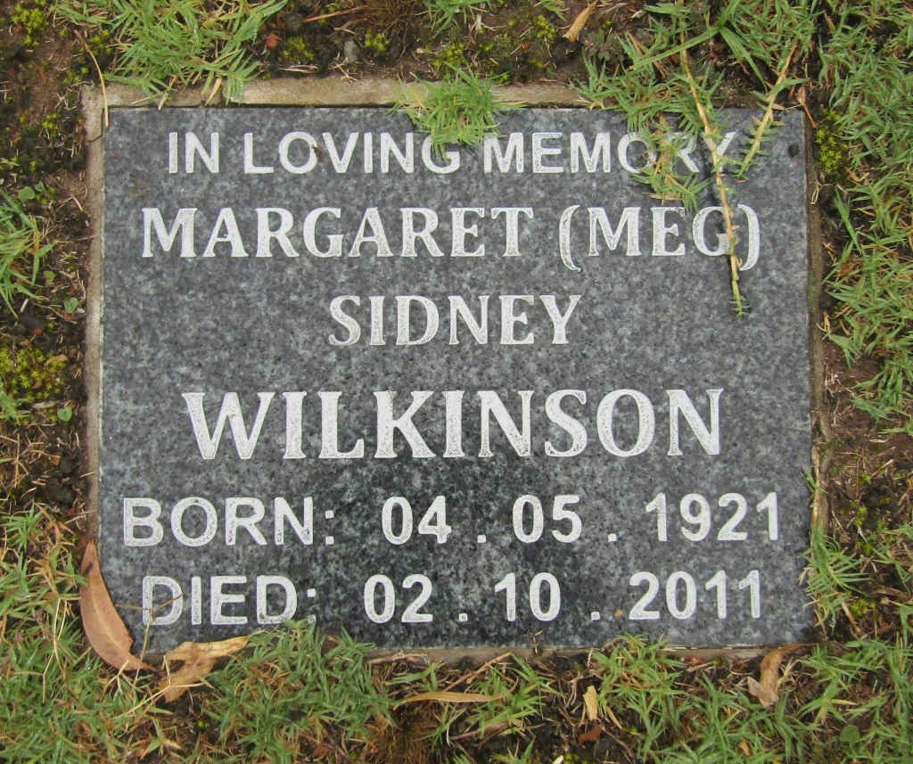 WILKINSON Margaret Sidney 1921-2011