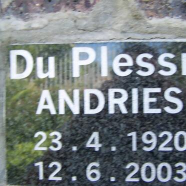 PLESSIS Andries, du 1920-2003