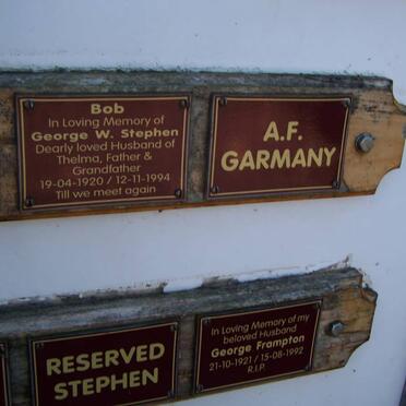 STEPHEN George W. 1920-1994 :: GARMANY A.F. :: FRAMPTON George 1921-1992