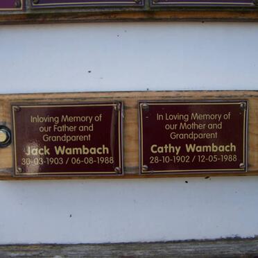 WAMBACH Jack 1903-1988 :: WAMBACH Cathy 1902-1988