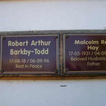 BARKBY-TODD Robert Arthur 1918-1996 :: HAY Malcolm Roy 1931-1983