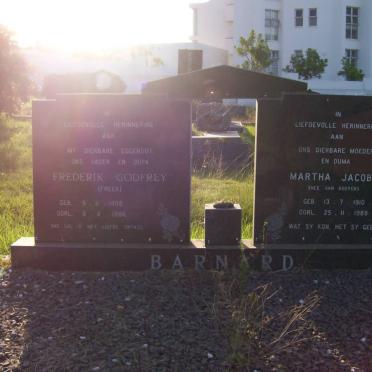 BARNARD Frederik Godfrey 1908-1986 &amp; Martha Jacoba  VAN ROOYEN 1910-1989