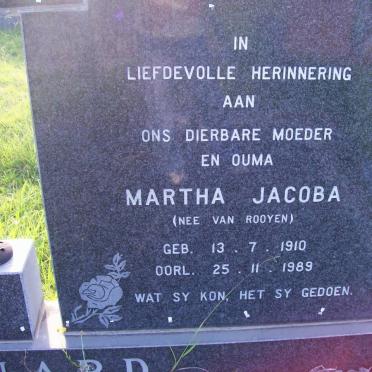 BARNARD Martha Jacoba nee VAN ROOYEN 1910-1989