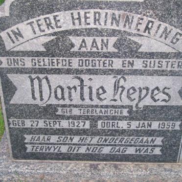 HEYES Marthie nee TERBLANCHE 1927-1959