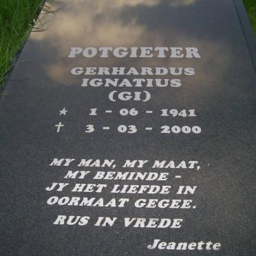 POTGIETER Gerhardus Ignatius 1941-2000