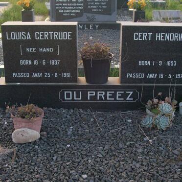 PREEZ Gert Hendrik, du 1893-1975 &amp; Louisa Gertrude HAND 1897-1961
