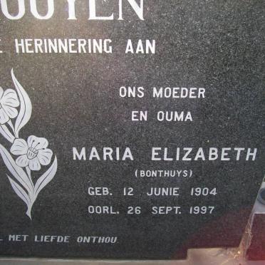 ROOYEN  Maria Elizabeth, van  nee BONTHUYS 1904-1997