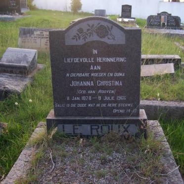 ROUX Johanna Christina, le nee VAN ROOYEN 1878-1966