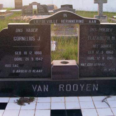 ROOYEN Cornelius J., van 1860-1942 &amp; Elizabeth M. SQUIER 1862-1941