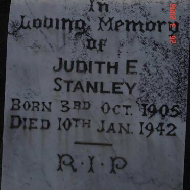 STANLEY Judith E. 1905-1942