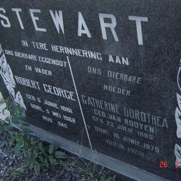STEWART Robert George 1881-1962 &amp; Catherine Dorothea VAN ROOYEN 1885-1970