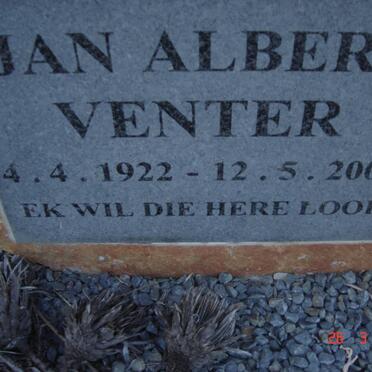VENTER Jan Albert 1922-2003