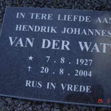 WATT Hendrik Johannes, van der  1927-2004