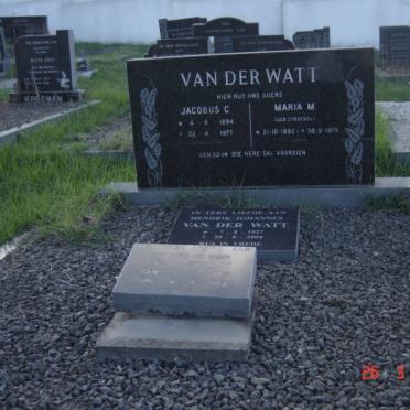 WATT Jacobus C.,van der 1894-1977 &amp; Maria M.STROEBEL 1892-1972 :: VAN DER WATT Hendrik Johannes 1927-2004
