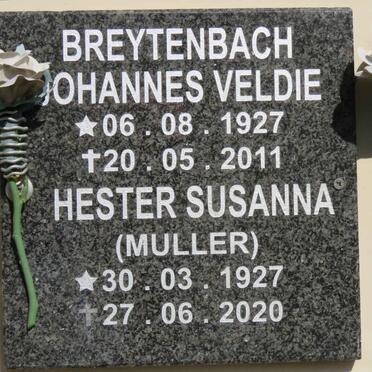 BREYTENBACH Johannes Veldie 1927-2011 &amp; Hester Susanna MULLER 1927-2020