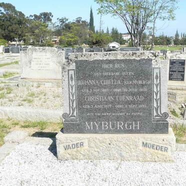 MYBURGH Christiaan Coenraad 1877-1953 &amp; Johanna Cibella MYBURGH 1887-1939