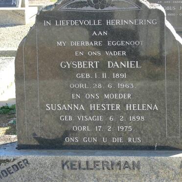KELLERMAN Gysbert Daniel 1891-1963 &amp; Susanna Hester Helena VISAGIE 1898-1975