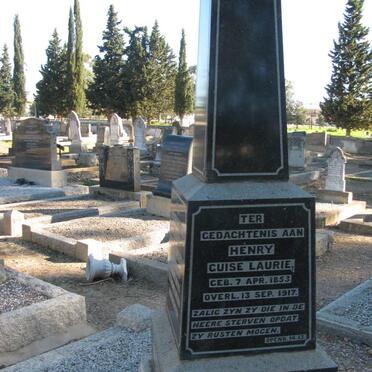 LAURIE Henry Guise 1853-1917 &amp; Hester Huibrecht VAN ZYL 1862-1955