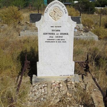 GRANGE Susara Gertruida, le nee GOUWS 1842-1924