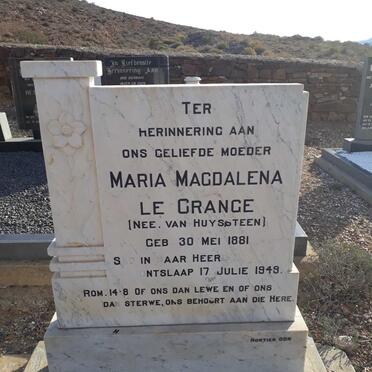 GRANGE Maria Magdalena, le nee VAN HUYSTEEN 1881-1949