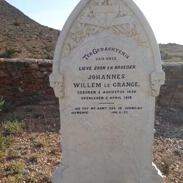 GRANGE Johannes Willem, le 1890-1918