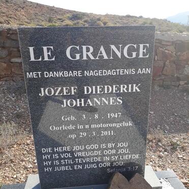GRANGE Jozef Diederik Johannes, le 1947-2011