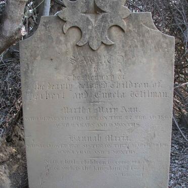 WILMAN Martha Mary Ann -1865 :: WILMAN Hannah Maria -186?