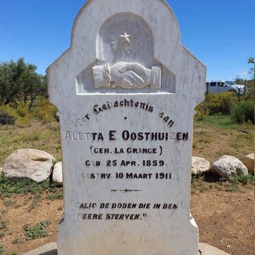 OOSTHUIZEN Aletta E. nee LA GRANGE 1859-1911