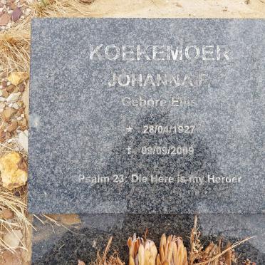 KOEKEMOER Johanna F. nee ELLIS 1927-2009