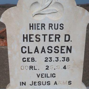 CLAASSEN Hester D. 1938-1946