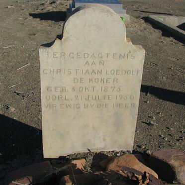 KOKER Christiaan Loedolf, de 1875-1950