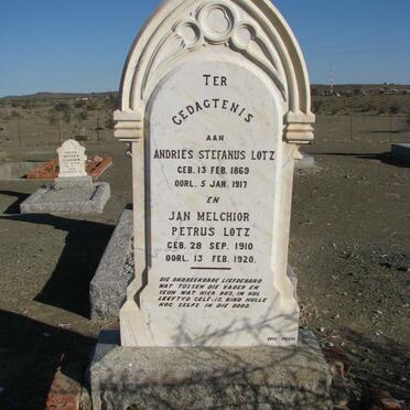 LOTZ Andries Stefanus 1869-1917 :: LOTZ Jan Melchoir Petrus 1910-1920