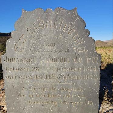 WIT Johannes Frederick, de 1806-1876