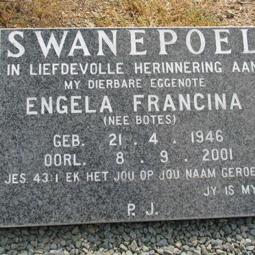 SWANEPOEL Engela Francina nee BOTES 1946-2001