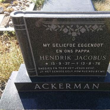 ACKERMAN Hendrik Jacobus 1937-1976