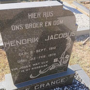 GRANGE Hendrik Jacobus, le 1910-1976