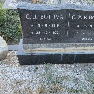 BOTHMA G.J. 1919-1977 & C.P.F. 1927-2021